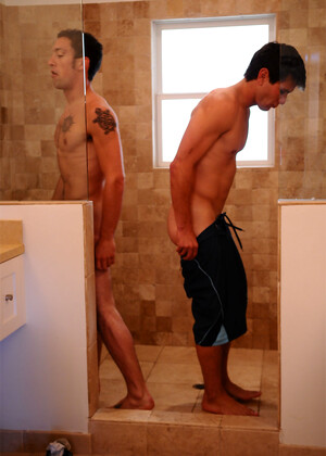 Kinky gays DJ and Taj Waters ride each other's cock in the shower