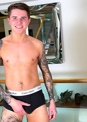 Young Lean & Toned Lad Wanks his Big Uncut Cock & Explodes with Cum Everywhere!
