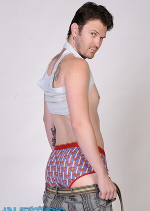 Lonely gay dude Luke Cross strips and shows his tattooed body and hard dick