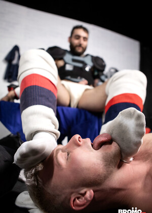 Gay hockey player Aiden Jacobs gets creampied by his teammate Tony D Angelo