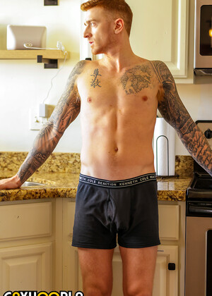 Tatted Hottie Justin Rains Showers Himself In Cum!