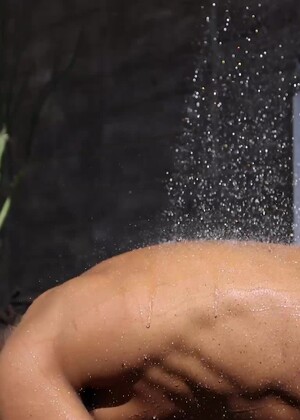 Kendrix Carter Tastes His Cum Before A Long Shower Outside