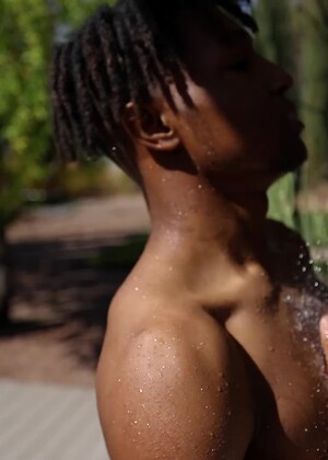 Kendrix Carter Tastes His Cum Before A Long Shower Outside