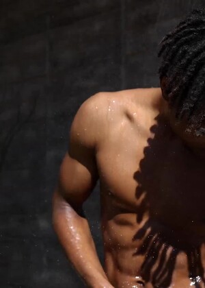 Kendrix Carter Tastes His Cum Before A Long Shower Outside