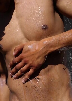 Kendrix Carter Tastes His Cum Before A Long Shower Outside