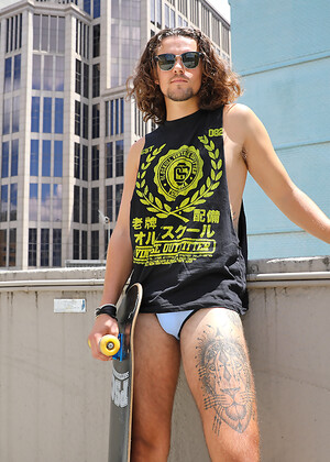 British skater Michael Kent naked on the Bentley Race roof