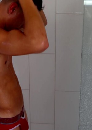 Lean Teen Christian Parker Cleans Off After Soaking Himself In Cum