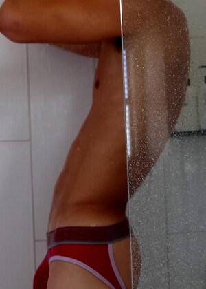 Lean Teen Christian Parker Cleans Off After Soaking Himself In Cum
