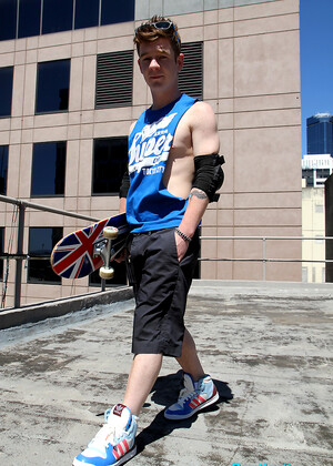 Red headed Aussie - Cody James naked on the roof