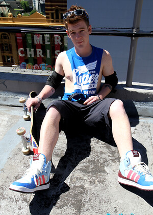 Red headed Aussie - Cody James naked on the roof