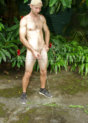 Thick 9" Dick Bowie: Ripped, Donkey Ball Farm Boy Works, Pees x2, Shows Hairy Hole and Bust a Big Load in Hawaii!