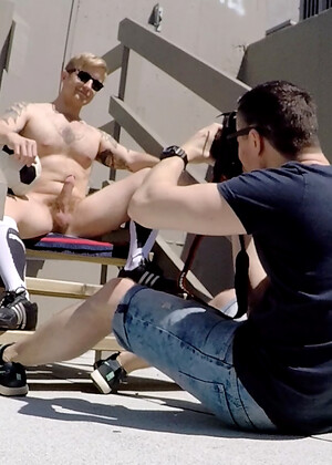 Get naked on the roof with my hot mate Luc Dean