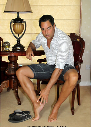 Marcello rubs his feet hard and then his cock softly