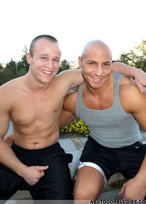 Bald gays Kenny and Riddick show their dicks and jack off one another