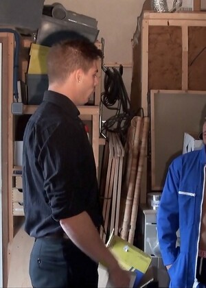 Lustful gay amateurs Diego Delavega & Sunny Blue fuck in the workshop