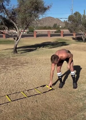 Hairy Football Jock Michael Kasten Jerks Off