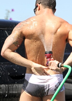 Muscular gay hunks have wild groupsex with well-endowed carwash boys