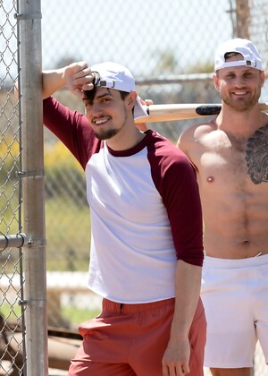 Sexy gay friends Blain OConnor and Collin Merp pose naked before hardcore sex