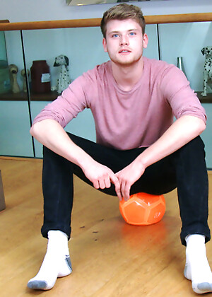 Straight Blond Footballer Archie Wanks his Uncut Cock Wearing his Football Kit & Cums all over Himself!