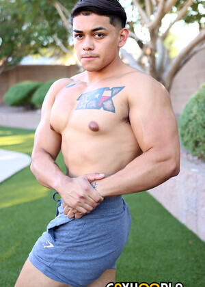 Bulky Marine George Silva Busts And Licks His Cum Off His Stomach!