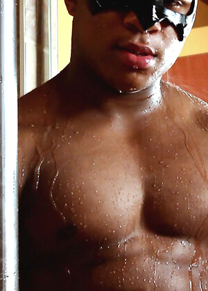 Black stud Adam jacking off his fat uncut cock