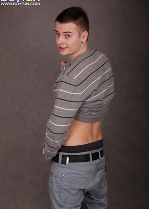 Cute boy Jace Bryant busts a nut over his stomach.
