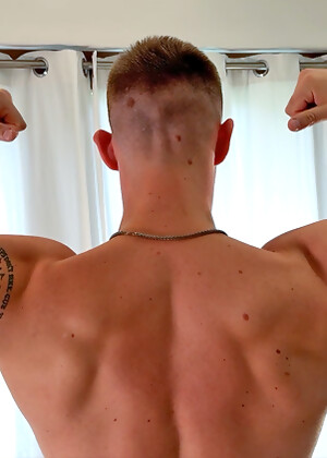 Young Muscular Rugby Hunk Shows off his Big Muscles & Massive Rock Hard Uncut Cock & Cums!