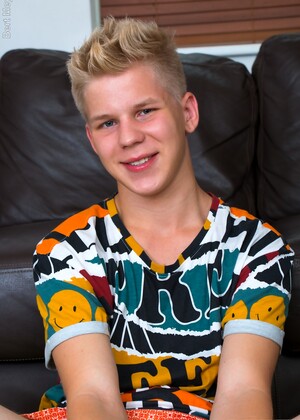 Blond boy's first time on video
