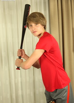 Chicago twink Jade jerks off into his baseball glove.