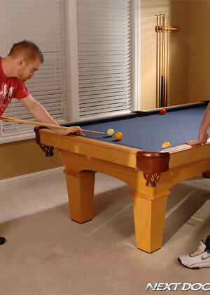 Horny gays James Jamesson and Alex Andrews fuck each other on a billiard table