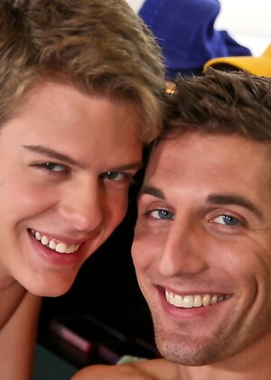 Cute gays Brad Rockwell and Alex Jordan ride each other's knob on a bed