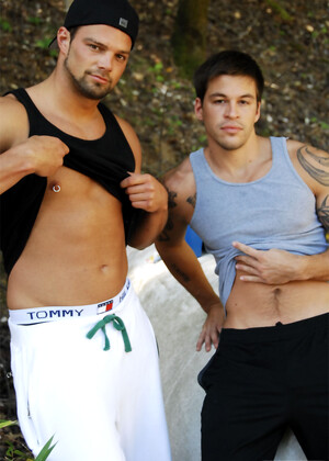Handsome twinks Brodie & Ricky M enjoy hot oral sex while camping in the woods