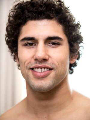 Inked curly-haired Jimmy Clay has anal sex with skinny twink Grayson Fabre