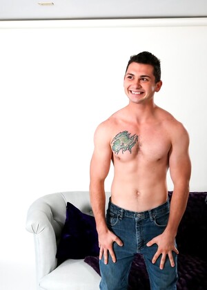 Horny gay dudes Jake Karhoff and Johnny Riley fuck each other on a sofa